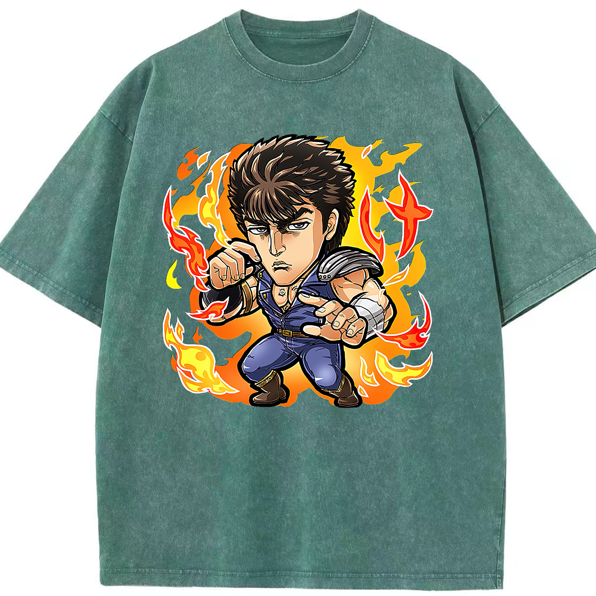 （画像用） 北斗の拳 Fist of the North Star 綿100% ヴィンテージ風 半袖Tシャツ（フロントプリント）
